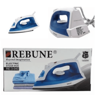 Rebune Iron, White and Blue Electric Steam Iron RE-3-040