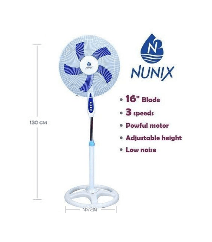 1-2022-10-18T121424.398.png Nunix Fan , Stand, 16" With Timer - Blue And White FS 40 - Image 1