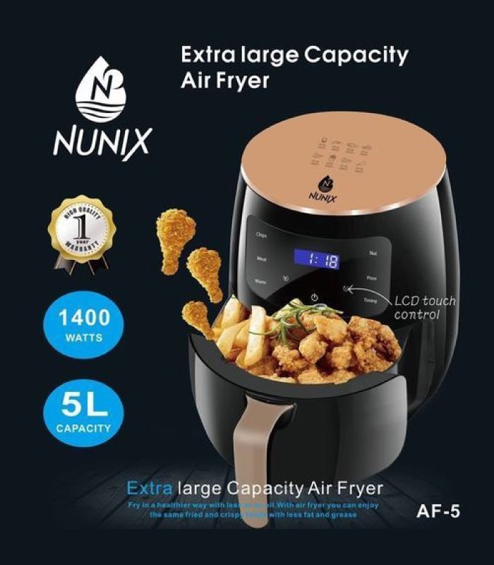 1-2022-11-04T110006.682-1.jpg Nunix Air Fryer 5L 1400W Healthier Oil Free Fryers AF-5 - Image 1
