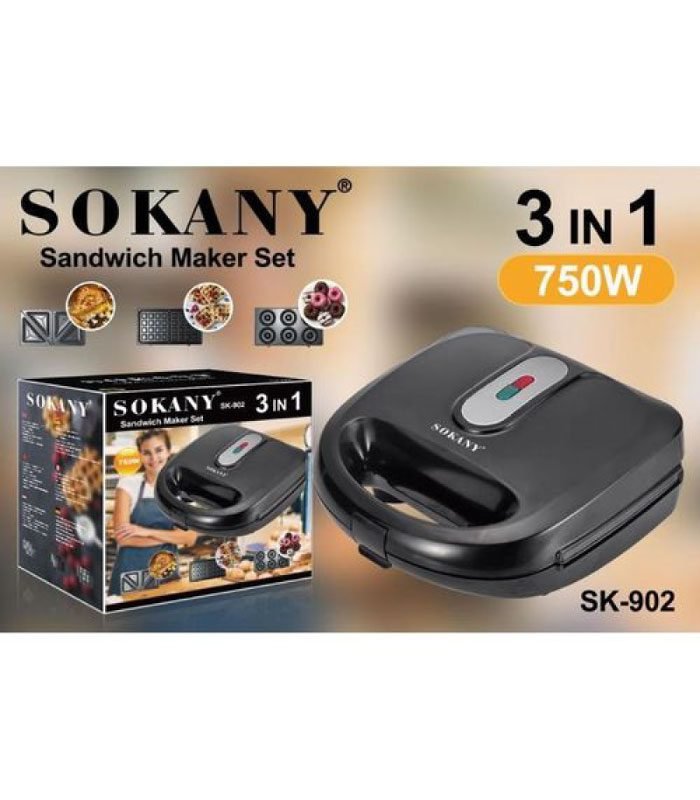 1-2022-11-07T165756.890-1.jpg Sokany Sandwich Maker 3 In 1 ; Waffle, Doughnut Maker SK902 - Image 1