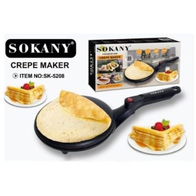 Sokany Crepe Maker Electric  Non Stick Baking Pancake Pan Black SK-5208