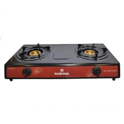 Rashnik Cooker 2 Burner Table Top Gas Stove With Gas Pipe + 13KG Regulator RN-1509