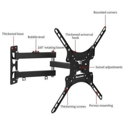 Home Design Rotating 14" - 55" Full Motion Swivel TV Bracket