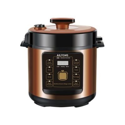 AILYONS Pressure Cooker 6L Multi-Functional Electric Explosive Proof 1000W -Brown (1YR WRTY) LS-A4-6L