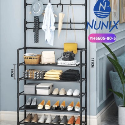 Nunix Shoe rack, 5 Layers Multi Functional Clothes Shoes Hat Rack Storage YH6605-80-5