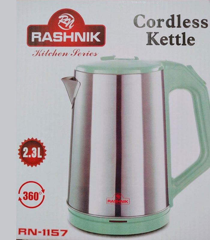 1157GN.jpg Rashnik Kettle Electric 2.3 Litres Cordless Kettle RN1157 - Image 1