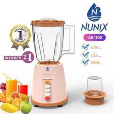 Nunix Blender,  2 In 1 Blender With Grinding Machine 1.5L AK 100