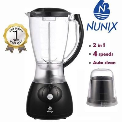 Nunix  Blender, 2 In 1 Blender With Grinding Machine 1.5L AK 300 Black
