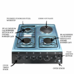Euroken Cooker, New Arrival EURO55-3+1-E Electric OVEN Free Stand Glass Top Cooker - Image 4