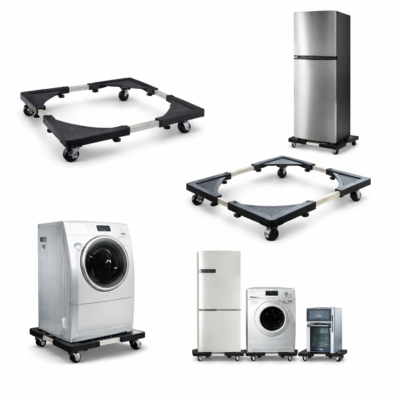 Detachable universal roller refrigerator base bracket, refrigerator handcart bracket, adjustable and extendable storage rack, suitable for home kitchens