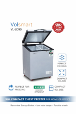 Volsmart Chest Freezer 90 Litres Silver VL-BD90