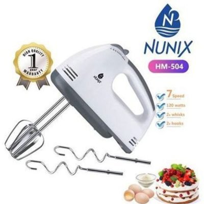 Nunix Mixer,  Electric Hand Mixer Whisk Egg Beater Cake Baking Mixer HM-504