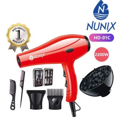 Nunix Hair Dryer, Salon Hair Blow Dryer With Beauty Accessories HD-01C