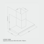 Haier Hood 90cm Kitchen Built-in HXP90D-750SB - Image 2