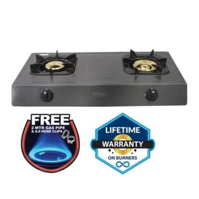 Mika Cooker, Gas Stove, Table Top, Non Stick, 2 Burner