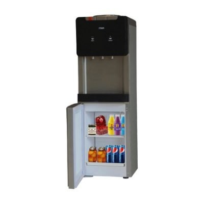 Mika Dispenser, Standing, Hot, Normal & Cold (3 Taps),With Cabinet, Refrigerator, Silver & Dark MWD2702