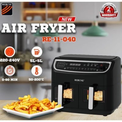 Rebune Air Fryer Oil Less 5 + 5 Liter 1750W RE-11-040