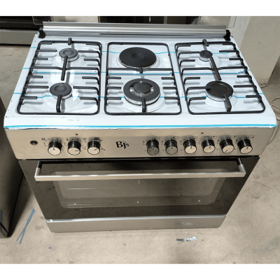 BJS Cooker, 4+1E,4 Gas 1 Hot Plates ,1 Wok ,Electric Oven 110L,Silver