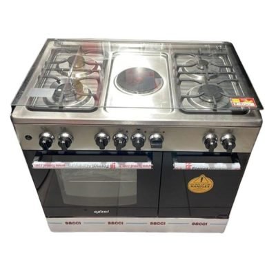 Exzel cooker  90x60cm 4+1 gas standing cooker with electric oven and Gas Cylinder Compartment