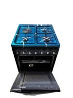 Unitek Cooker  60*60, 3 Gas Jet Burners + 1 Hot Plate, Electric Oven - Black