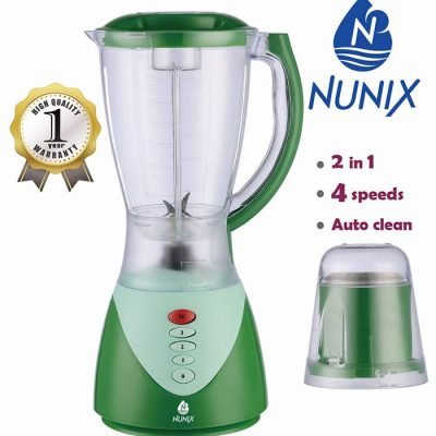 Nunix  Blender, 2 In 1 Blender With Grinding Machine 1.5L AK 301 Green