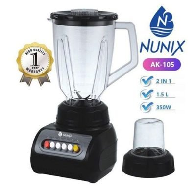 Nunix Blender, AK-105, 2 In 1 Blender With Grinding Machine, 1.5L.