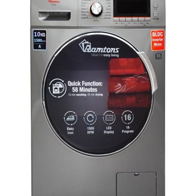 Ramtons Washing Machine  Front Load Fully Automatic 10KG Washer  7KG Dryer  Silver - RW/160