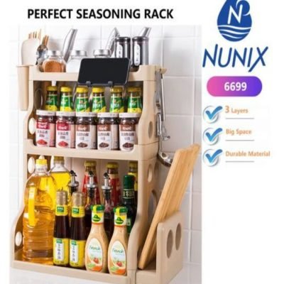 Nunix Seasoning 3 Tier Rack Hard Plastic Kitchen Spice 6699