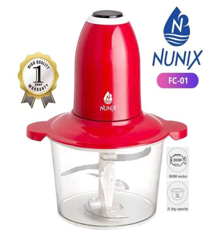download-2024-11-18T151855.924.jpeg Nunix Blender Electric Multi Function Food Chopper FC-01 Red - Image 1