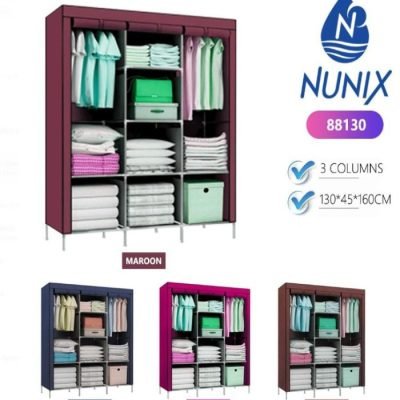 Nunix Portable 3  Column Wardrobe With Quality Fabric 88130