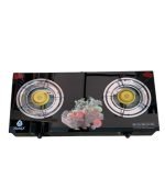Nunix Cooker, Glass Table Top Double Burner Gas Stove GCPRO004