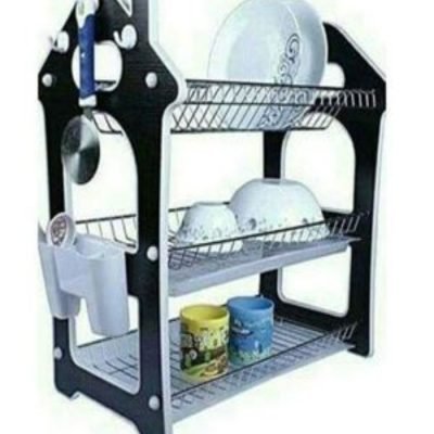 Nunix Dishrack 3 Layer Wooden With Removable Plastic Drip Tray.