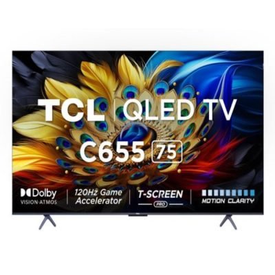 TCL TV 75 Inch Frameless 4K Ultra HD Google Tv Voice Control QLED