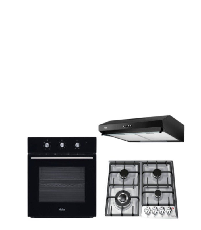 download-2025-05-19T112708.212.jpeg Haier Hob 60cm Bundle Complete Built-in: 60cm Hood + 60cm 4 burner built-in Hob + 59L built-in oven - Image 1
