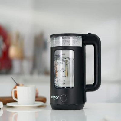 Legacy Kettle Black Glass Double Layer 3 Plug 1.7l LKAK17LGB02