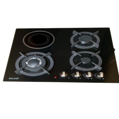 Bolesi Hob 3 gas burner 1 Vitro ceramic Built in cooker