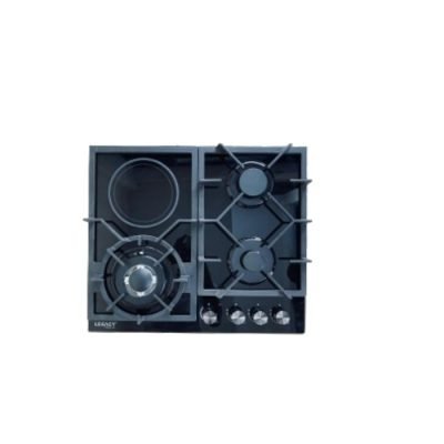 Legacy Hob 3 gas burners(1WOK) 1 Ceramic Plate Built in Glass NY-QB4001