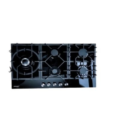 Hob 5 gas burners with 1 Wok Built in Glass 90CM