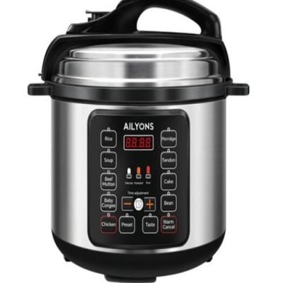 Ailyons Pressure Cooker Electric 5L Automatic 900W Silver (1YR WRTY)