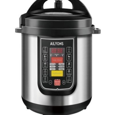 AILYONS Pressure Cooker Multi-Function Explosive Proof 1000W -Silver (1YR WRTY) LS-A6-6L