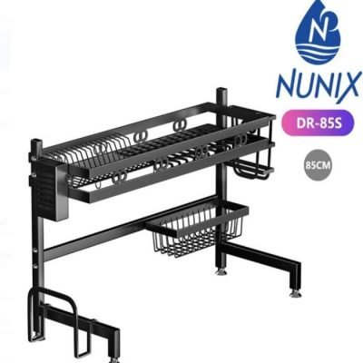 Nunix Oversink DishRack Drainer 2 Tier Black, 85cm DR-85S