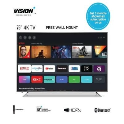 Vision Plus TV 75'' 4K UHD V+ OS Smart Tv Black VP8875KV
