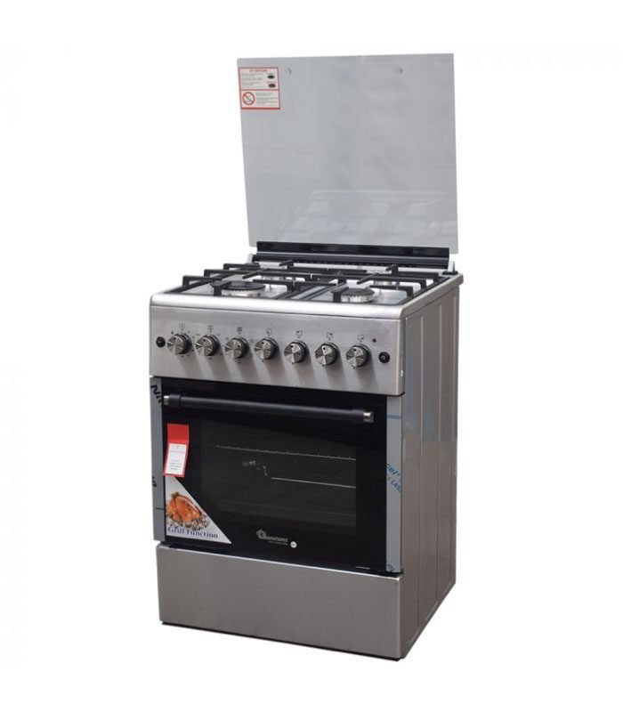 rf-492-2-1.jpg Ramtons Cooker, 4Gas + Electric Oven 60X60 Stainless Steel Cooker - RF/492 - Image 1