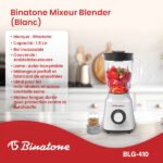 Binatone Blender With Grinder BLG-410 - 1.5L 300W - White (2YRs WRTY) - Image 3