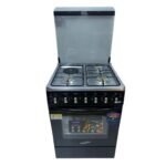 Ecomax Cooker 3 Gas Burners + 1 Hotplate With Electric Oven 60x60cm Black