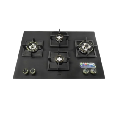 Bolesi Hob 4-Burner Built-in Gas Tempered Glass Cooktop Black  BLS-ML-8402G