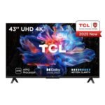 TCL 43 Inch V6C 4K HDR Smart Google TV Ultra HD Direct LED, Netflix, YouTube, Dolby Audio, WiFi
