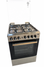 BJS Cooker, Elite 60x60 3+1 Electric/Gas Cooker ,Turbo Fan, CAST pan support - Oven 60L Capacity BJS I-6011T Silver
