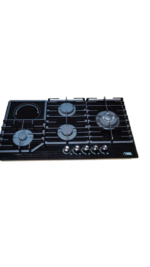 Khal Hob 4 Gas(1 WOK) + 1 Electric Ceramic Plate ,Black Glass 90cm ID-5003 - Image 3