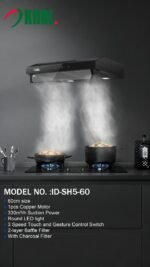 KHAL Hood Undercabinet Chimney,Touch/Gesture Control,Black 60cm ID-60 - Image 3